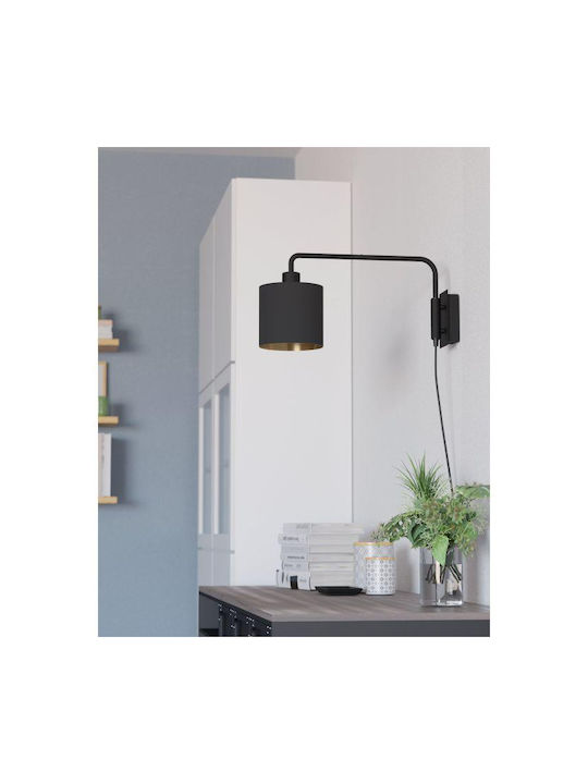 Eglo Staiti Classic Lamp Wall Socket with Socket E27 and Switch Black 16x16cm