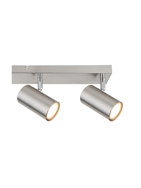 Globo Lighting Spot with 4 Lights and with Socket GU10 in Silver Color