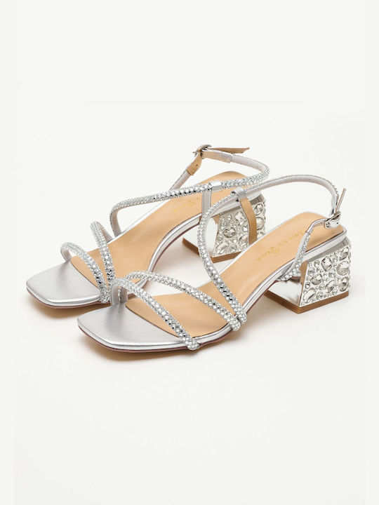 Alma en Pena Women's Sandals with Strass Diva Silver