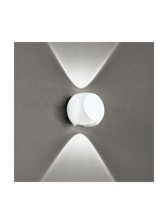 Viokef Ballito Επιτοίχιο Εξωτερικό Σποτ LED IP54 4W με Θερμό Λευκό Φως Διπλής Δέσμης 6.5x65εκ.