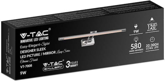 V-TAC Modern Leuchte Wand mit Integrierter LED und Neutralweißes Licht Silber 50cm