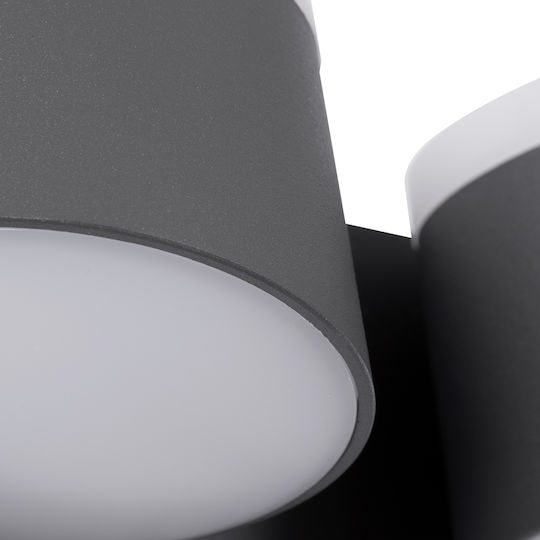 GloboStar Regency Modern Lamp Wall with Integrated LED and Natural White Light Gray 16.5x10cm