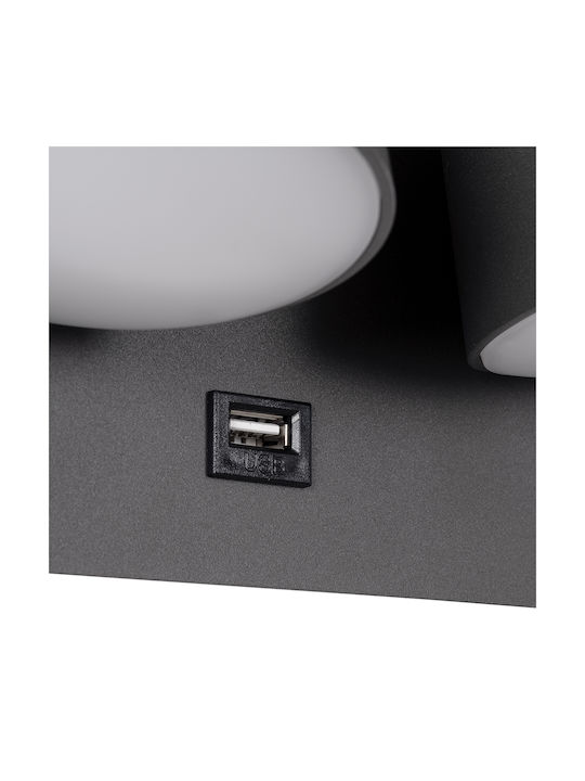 GloboStar Regency Modern Lamp Wall with Integrated LED and Natural White Light Gray 16.5x10cm