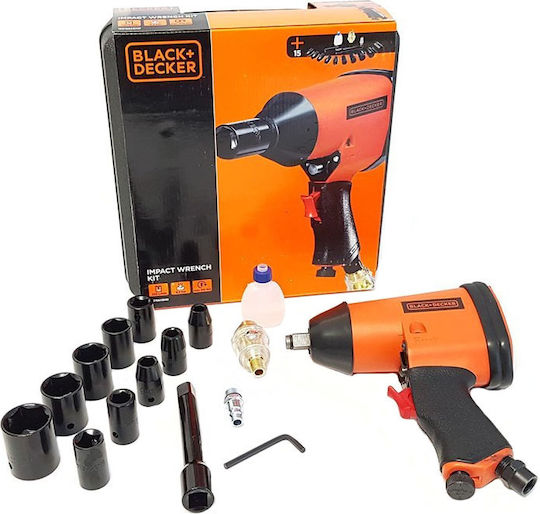 Black & Decker NU160158XBND Luftschlagschrauber 1/2" mit Maximalem Drehmoment 31,61kgm