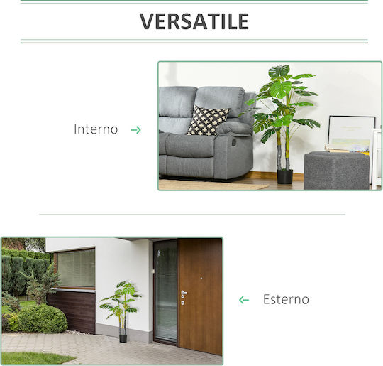Künstliche Pflanze im Topf Monstera Grün 120cm HomCom
