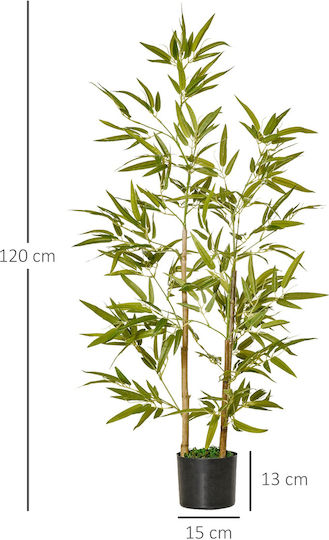 Künstliche Pflanze im Topf Bamboo Grün 120cm HomCom
