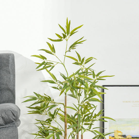 Künstliche Pflanze im Topf Bamboo Grün 120cm HomCom