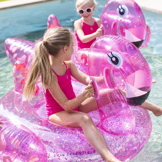 Swim Essentials Neon Παιδικό Φουσκωτό Στρώμα Θαλάσσης Flamingo Ροζ 150x130cm
