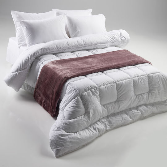 Charalambidis Textiles Salonica Hotelbettlaken Weiß Doppel 230x260cm Baumwolle und Polyester 1Stück