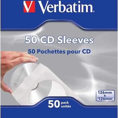 Verbatim Plicul pentru 1 Disc cu Față Transparentă în Culoarea Alb 50buc