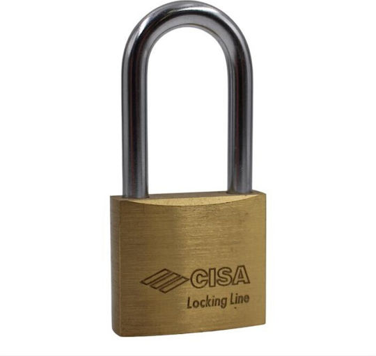 Cisa Ατσάλινο Λουκέτο Μακρύλαιμο με Κλειδί Ορειχάλκινο 40mm