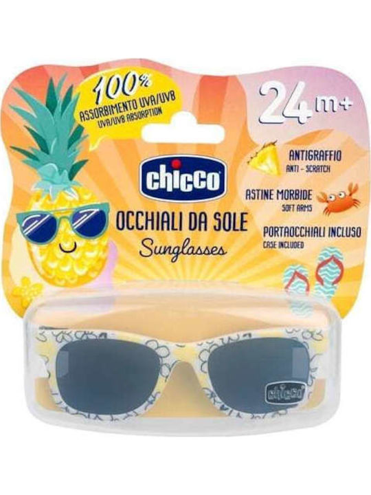 Chicco Неразрушими Квадратни Бебешки Детски Слънчеви Очила Цветя Многоцветни за 24+ Месеца