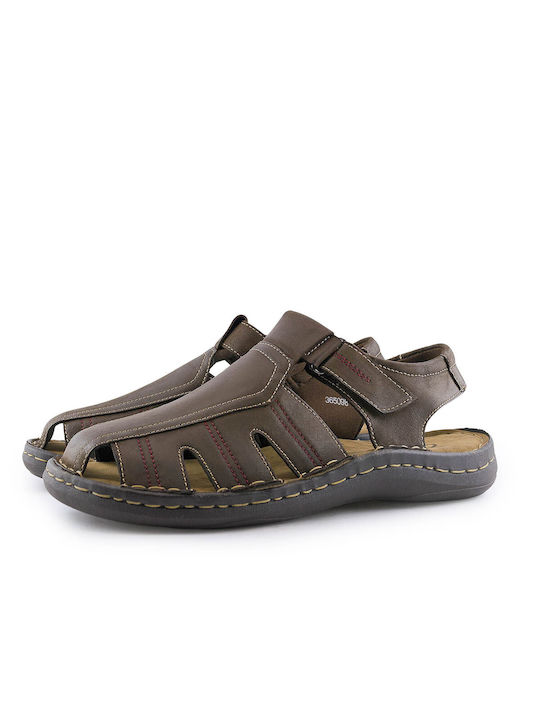 Gale Men's Leather Sandals Brown