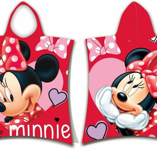 Dimcol Детска плажна пончо Minnie Червен 115 x 50см.