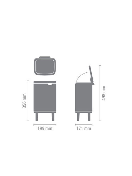 Brabantia Coș De Gunoi Bo Small Hi Plastic Alb 4lt