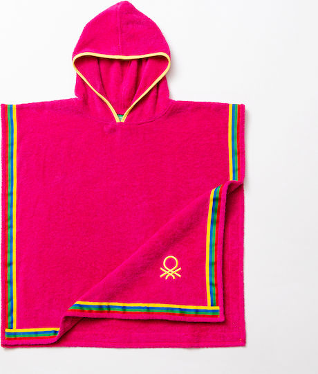 Benetton Παιδικό Πόντσο Θαλάσσης Ροζ 85 x 85εκ.