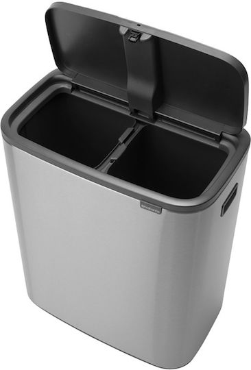 Brabantia Brabantia Recycling Mülleimer aus Inox Push Silbern 60lt