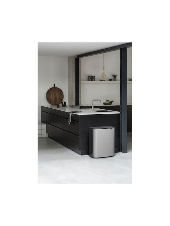 Brabantia Brabantia Recycling Mülleimer aus Inox Push Silbern 60lt