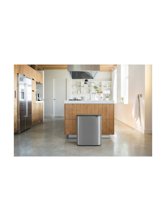 Brabantia Brabantia Recycling Mülleimer aus Inox Push Silbern 60lt