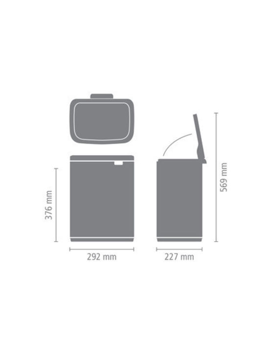 Brabantia Plastic Waste Bin White 12L