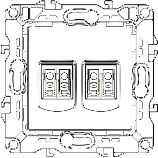 Aca Prime Socket Speakers without Frame Double 36-230V IP20 in Silver color 1000113603