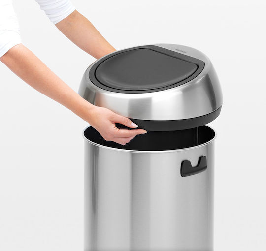 Brabantia Brabantia Metallischer Mülleimer Push Silber 60lt