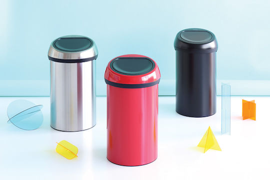 Brabantia Brabantia Metallischer Mülleimer Push Silber 60lt