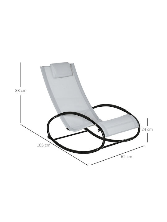 Ξαπλώστρα Αλουμινίου Zero Gravity με Ύφασμα Textilene Γκρι 105x62x88εκ.