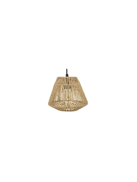 Hängelampe Beige Raster mit Fassung E27 25x25x95cm.
