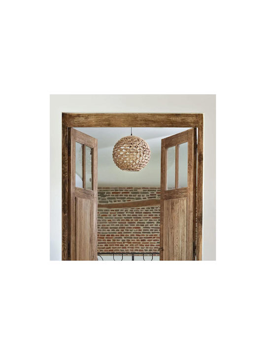 Pendant Light Beige Grid with Socket E27 38x38x36cm