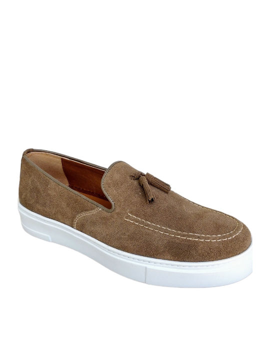 Leder Herren Mokassins in Beige Farbe
