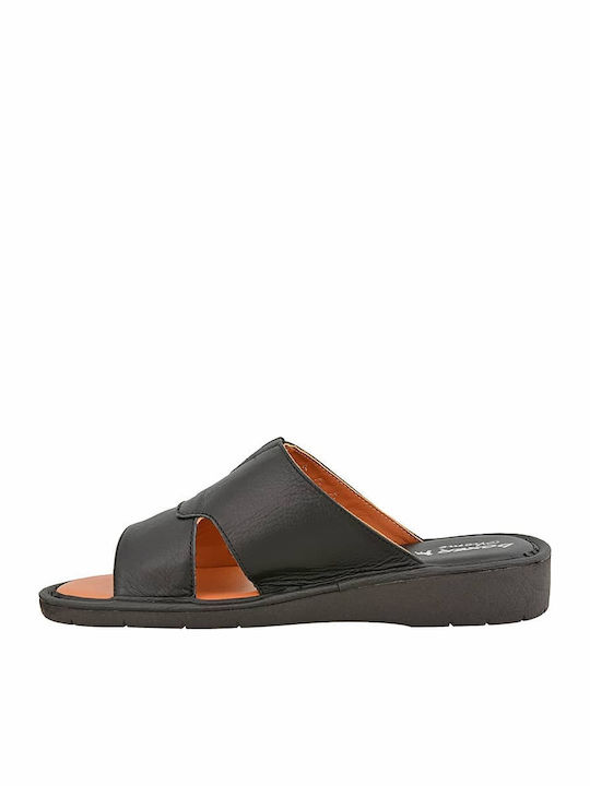 Comfort Leather Women's Flat Sandals in Tabac Brown Color