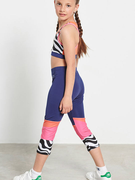 Kids Legging Sports Capri Purple