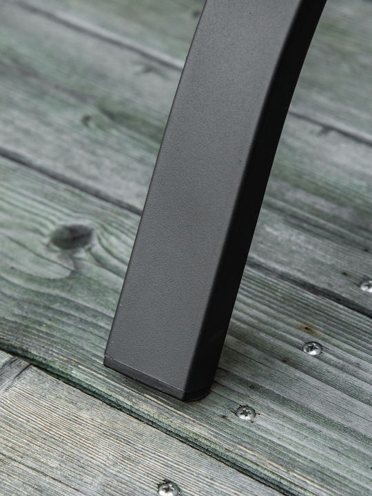 Bancă Exterior Metalic Negru 128x58.5x85cm