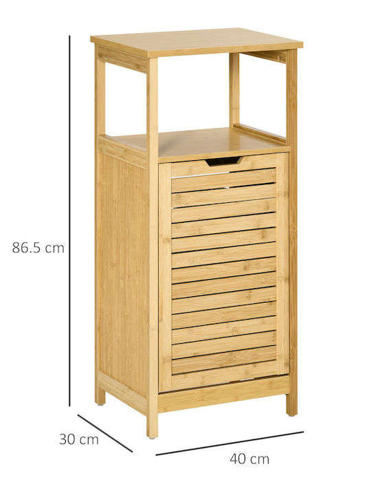 Kleankin Καλάθι Απλύτων Bamboo 40lt 40x30x86.5cm Μπεζ