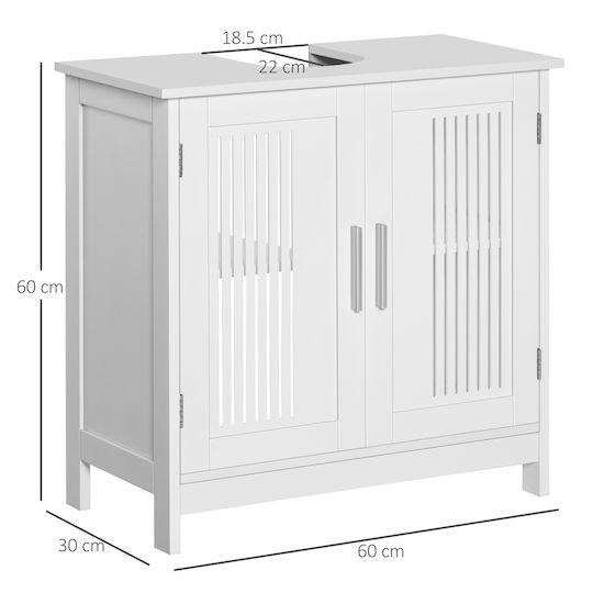 Kleankin Πάγκος χωρίς Νιπτήρα Μ60xΒ30xΥ60cm Λευκός