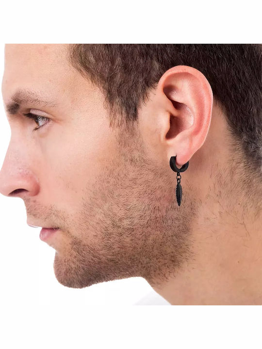 Oxzen Men's Earrings Hoops made of Steel Gold Plated