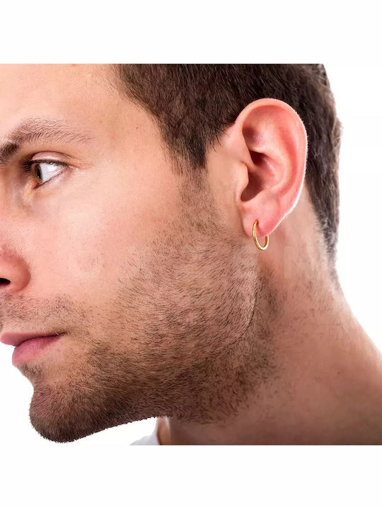 Oxzen Men's Single Earring Hoop made of Steel Gold Plated