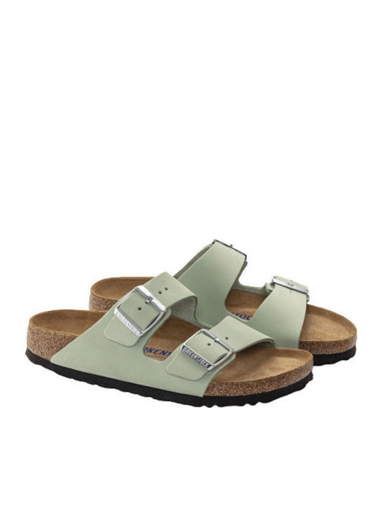 Birkenstock Arizona Soft Footbed Кожени Дамски Сандали Зелени Birkenstock Arizona Soft Footbed Кожени Дамски Сандали Зелени