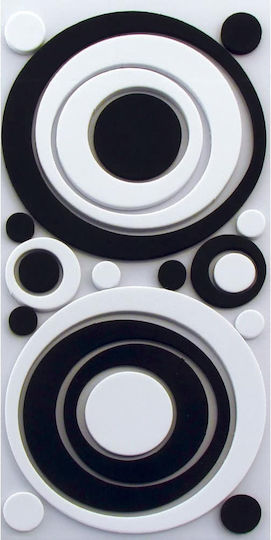 Διακοσμητικό Αυτοκόλλητο Τοίχου Black & White Circles 1τμχ Ango
