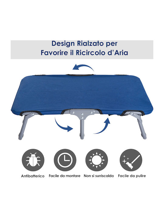 Pawhut Elevated Dog Bed Blue 71x58cm