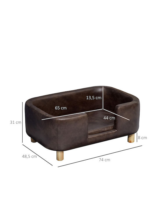 Pawhut Sofa Dog Bed Brown 74x48.5cm