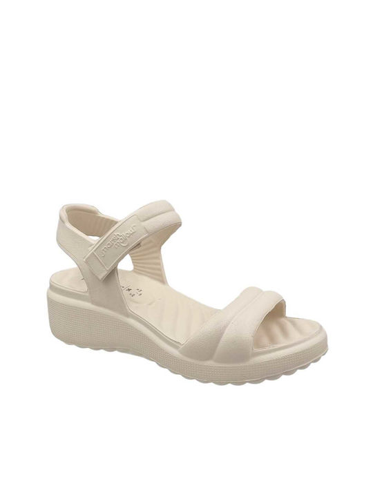 Piccadilly Women's Ankle Strap Platforms White