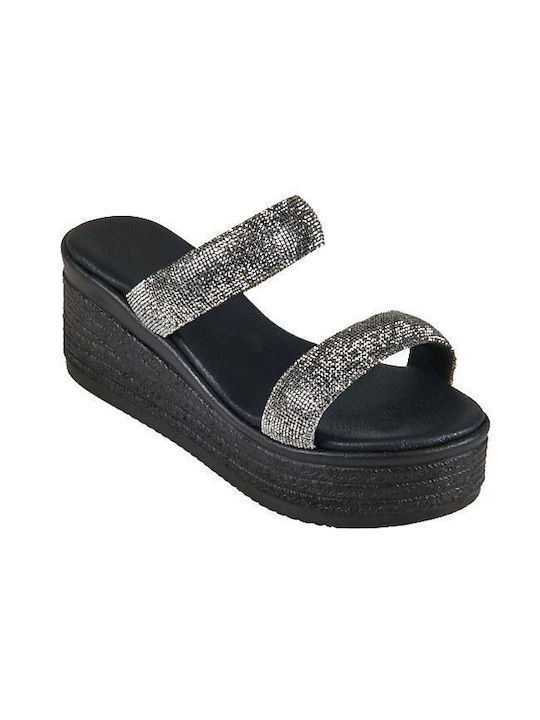 Elenross Women's Platform Wedge Sandals Black