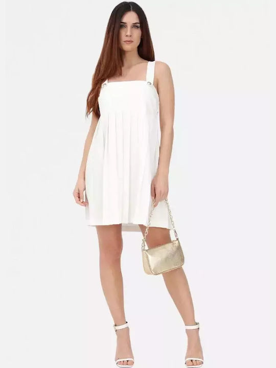 Liu Jo ΠΛΙΣΕ Summer Mini Dress White