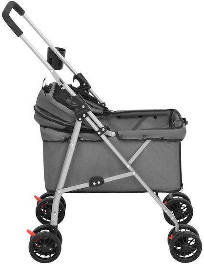 vidaXL Καρότσι για Μεταφορά Σκύλου / Γάτας έως 15kg Γκρι Μ100xΠ76xΥ50εκ.