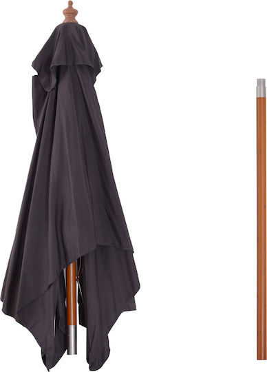 Square Wooden Grey Garden & Terrace Parasol 2x1.5xHeight 2.3m