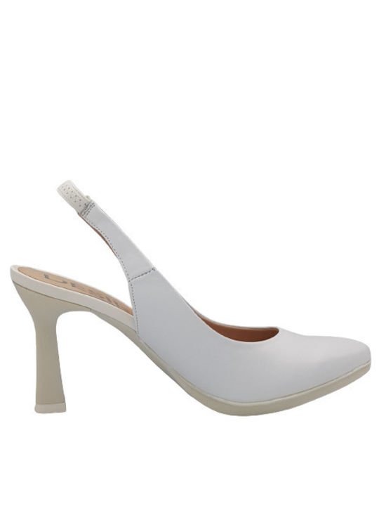Desiree Shoes Leather Pointed Toe White Heels Syra 2