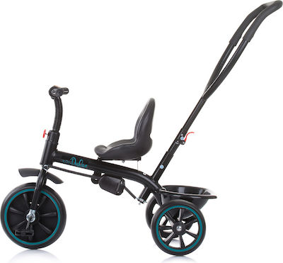 Chipolino Bicicletă Triciclu pentru Copii Transformabil cu Spațiu de Depozitare, Cort & Mâner Părintesc Pulse pentru 18+ luni Turcoaz