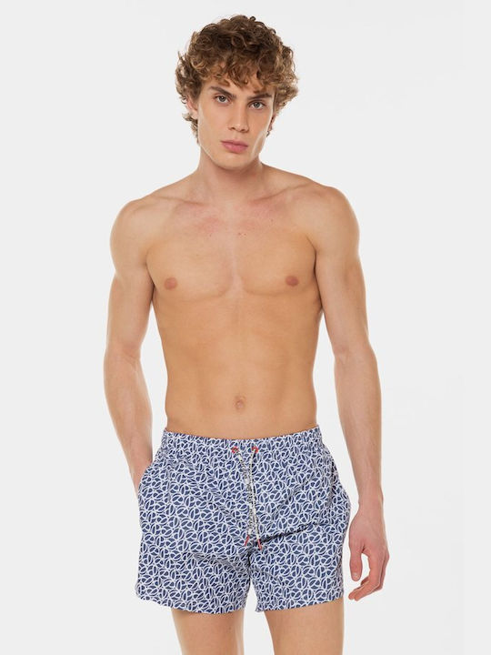 Pepe Jeans Ferdi Men's Swimwear Shorts Blue with Patterns